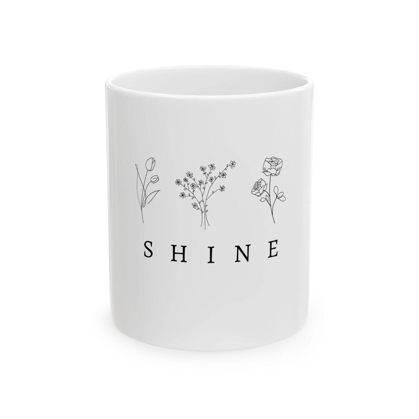 Floral Shine Ceramic Mug – Sip with Positivity