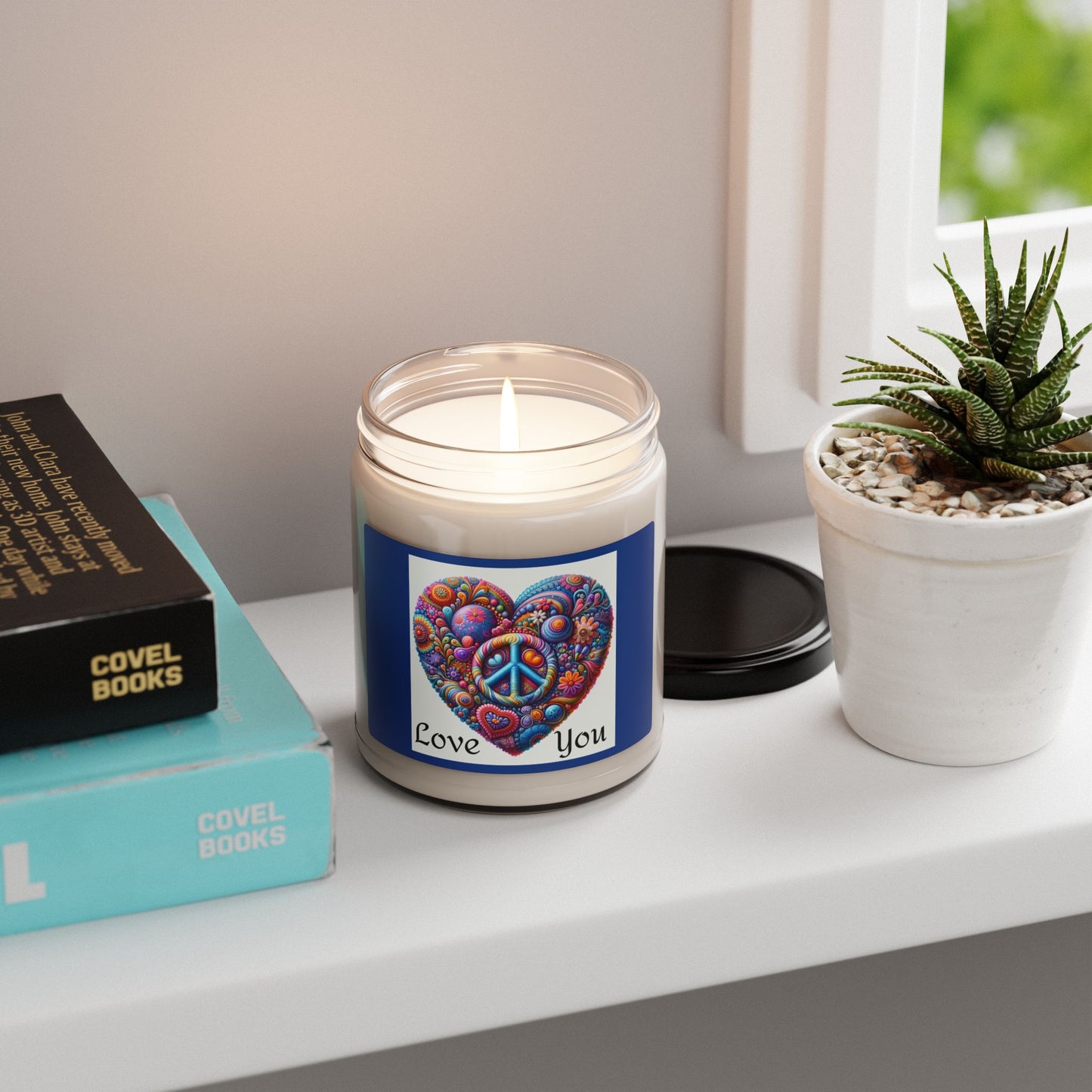 Soy Candle - Hippie Heart "Love You" Scented 9oz