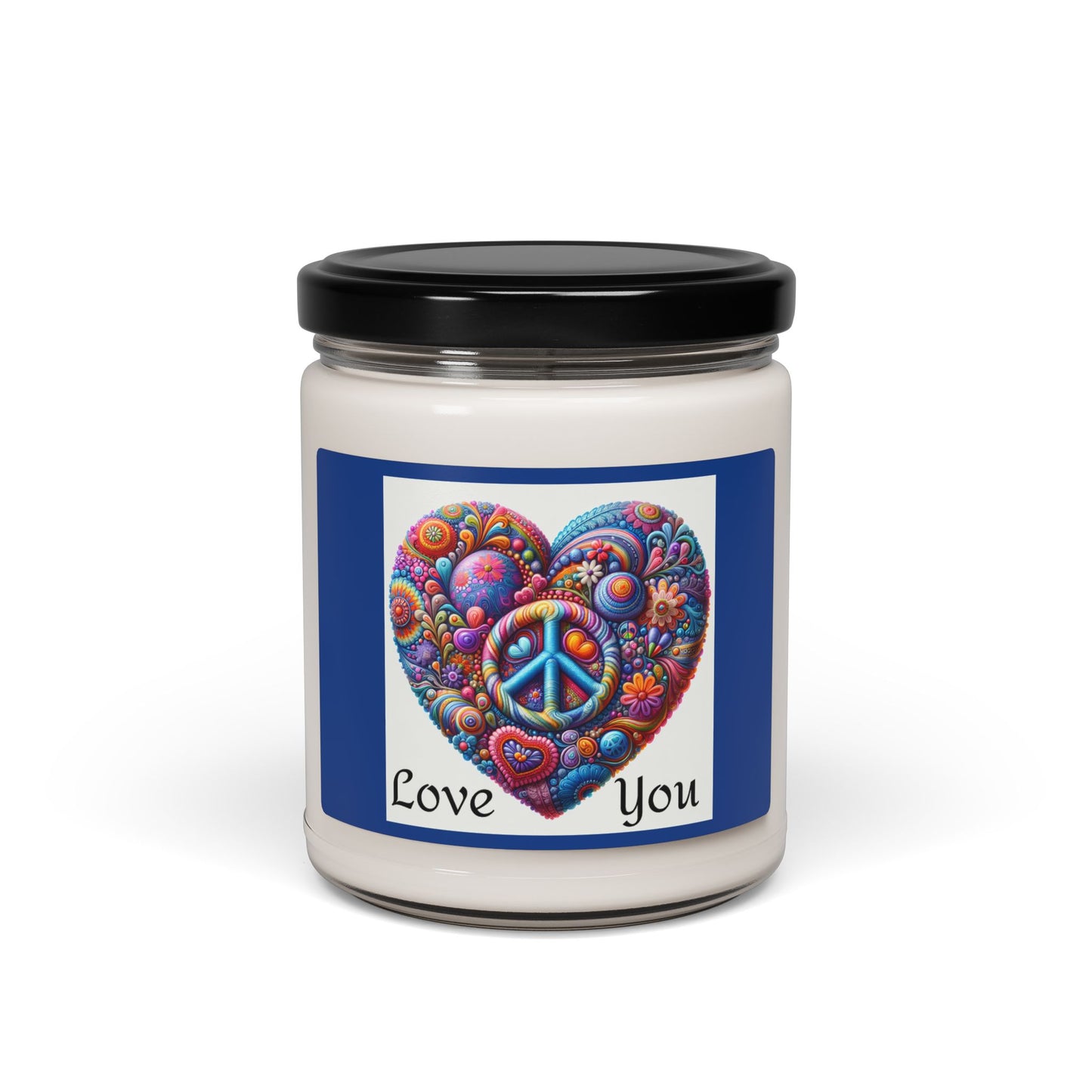 Soy Candle - Hippie Heart "Love You" Scented 9oz