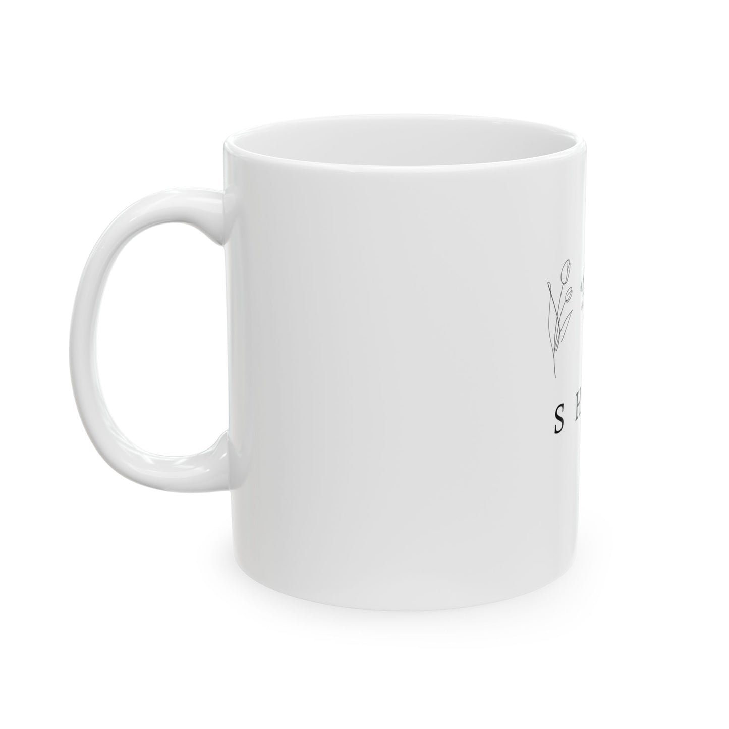 Floral Shine Ceramic Mug – Sip with Positivity