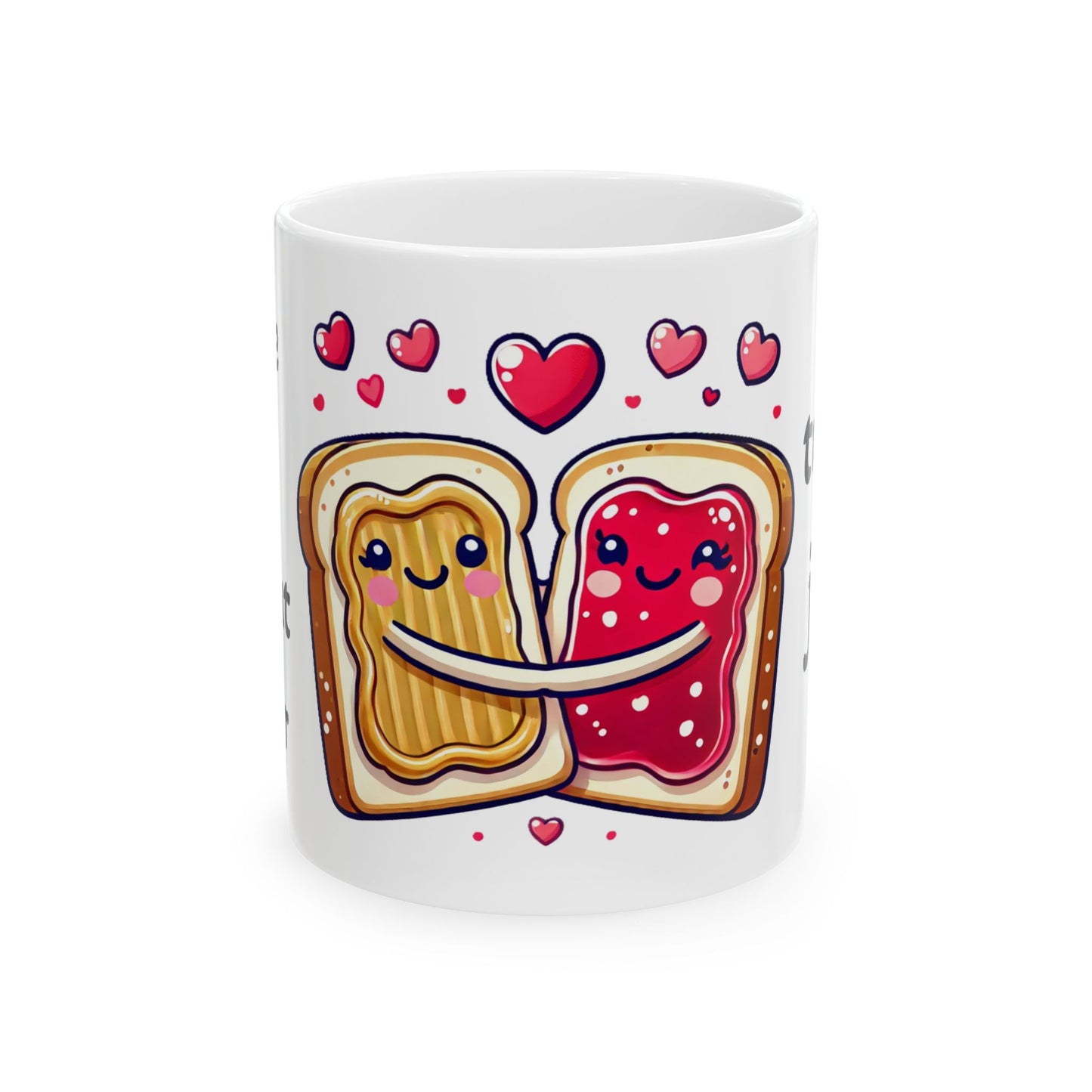 Valentines, Romantic Coffee Mug, Cute Valentine's Day, You're the Peanut Butter to My Jelly, Love Gift, Ceramic Cup, Anniversary Present.