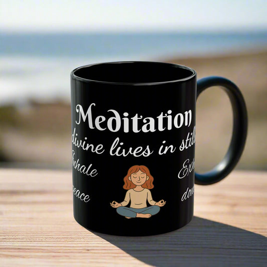 Meditation Mug – "The Divine Lives in Stillness" | 11 oz