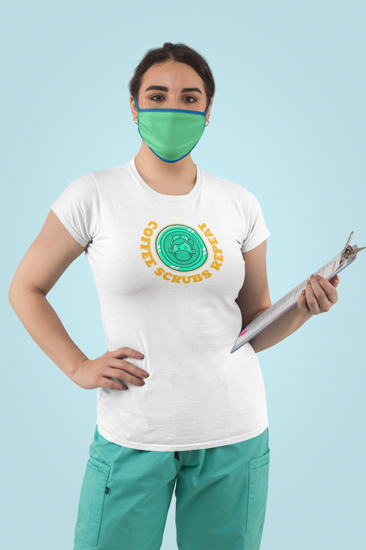 Coffee Scrubs Repeat Tee, Funny Medical Gift, Unisex Tee