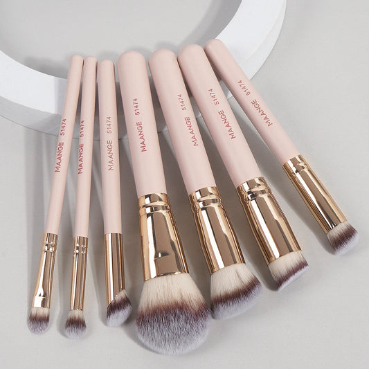 7-Piece Pro Makeup Brush Set | Soft Synthetic Bristles & Ergonomic Handles