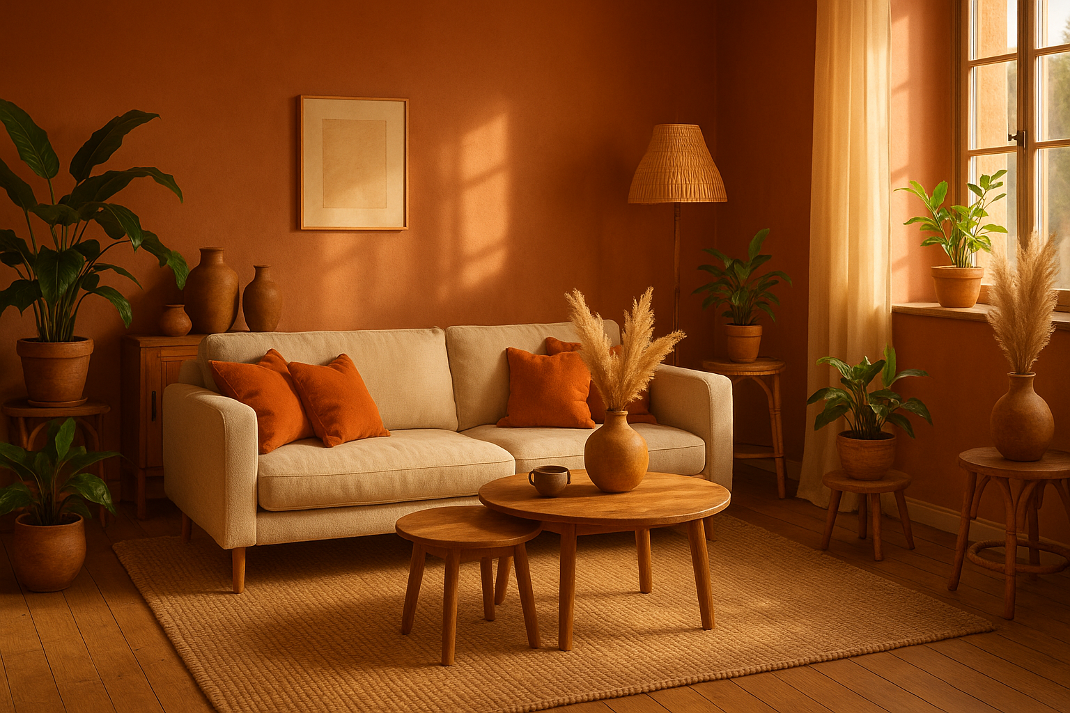 warm earthy colors living